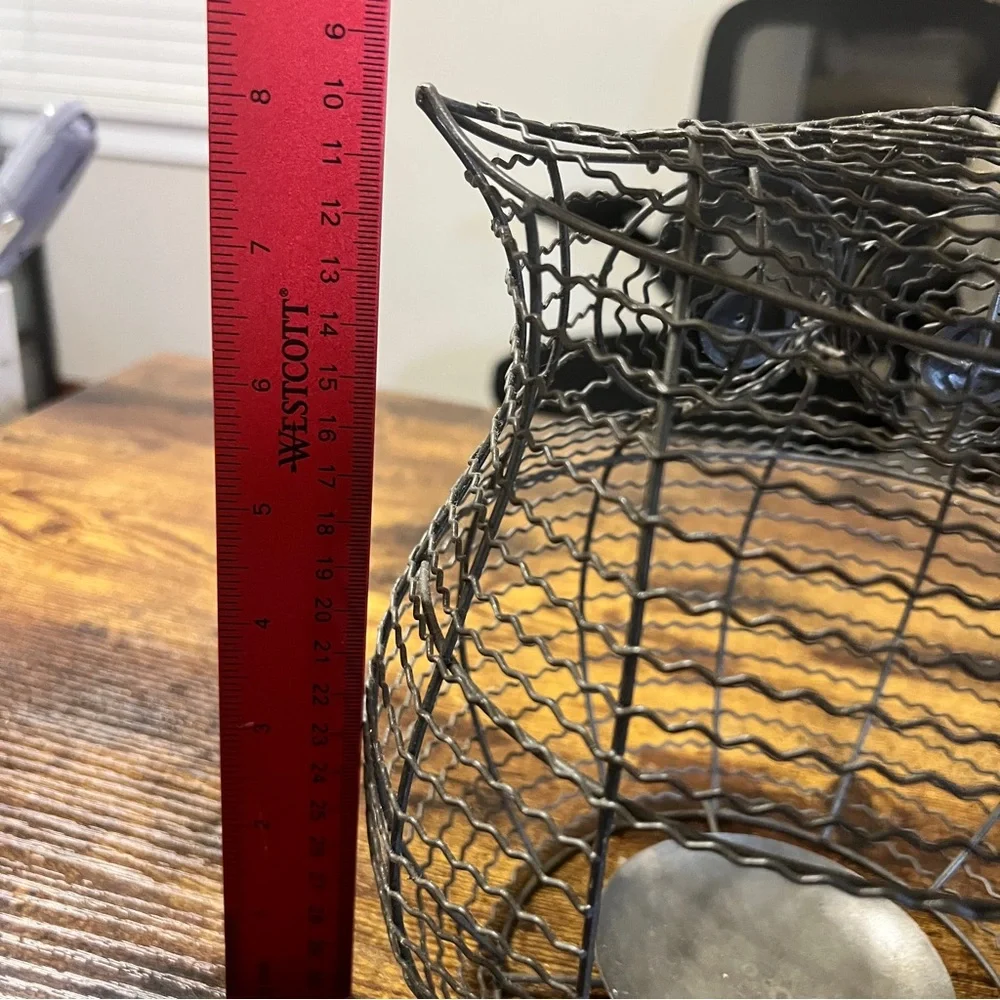 Pottery Barn Metal Owl Luminary Rustic Decor 8